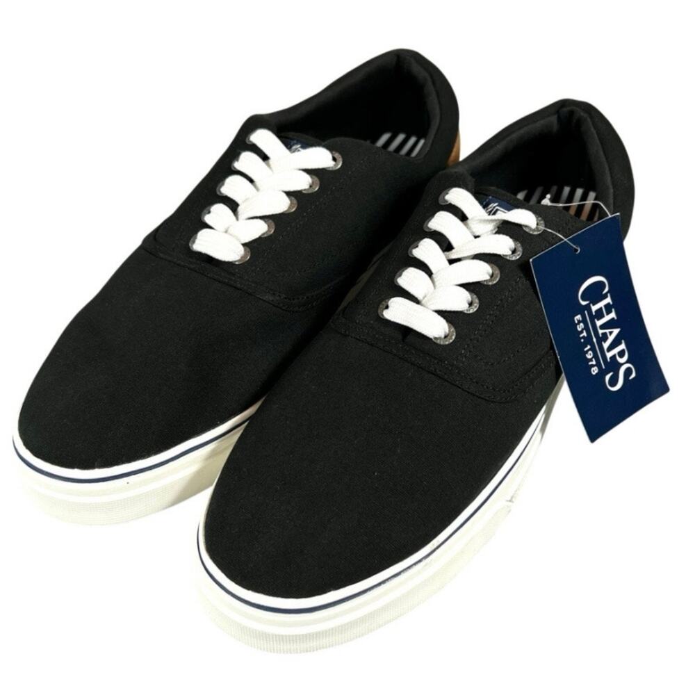 NEW Chaps Black Canvas Sneakers Mens Size 12 Shoes NWT